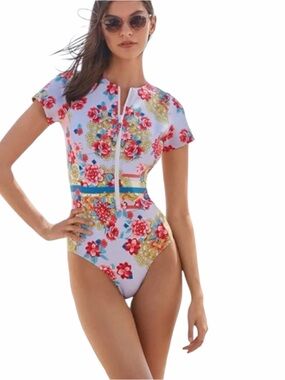 Johnny Was Jasper Neoprene One-Piece Swimsuit NWT